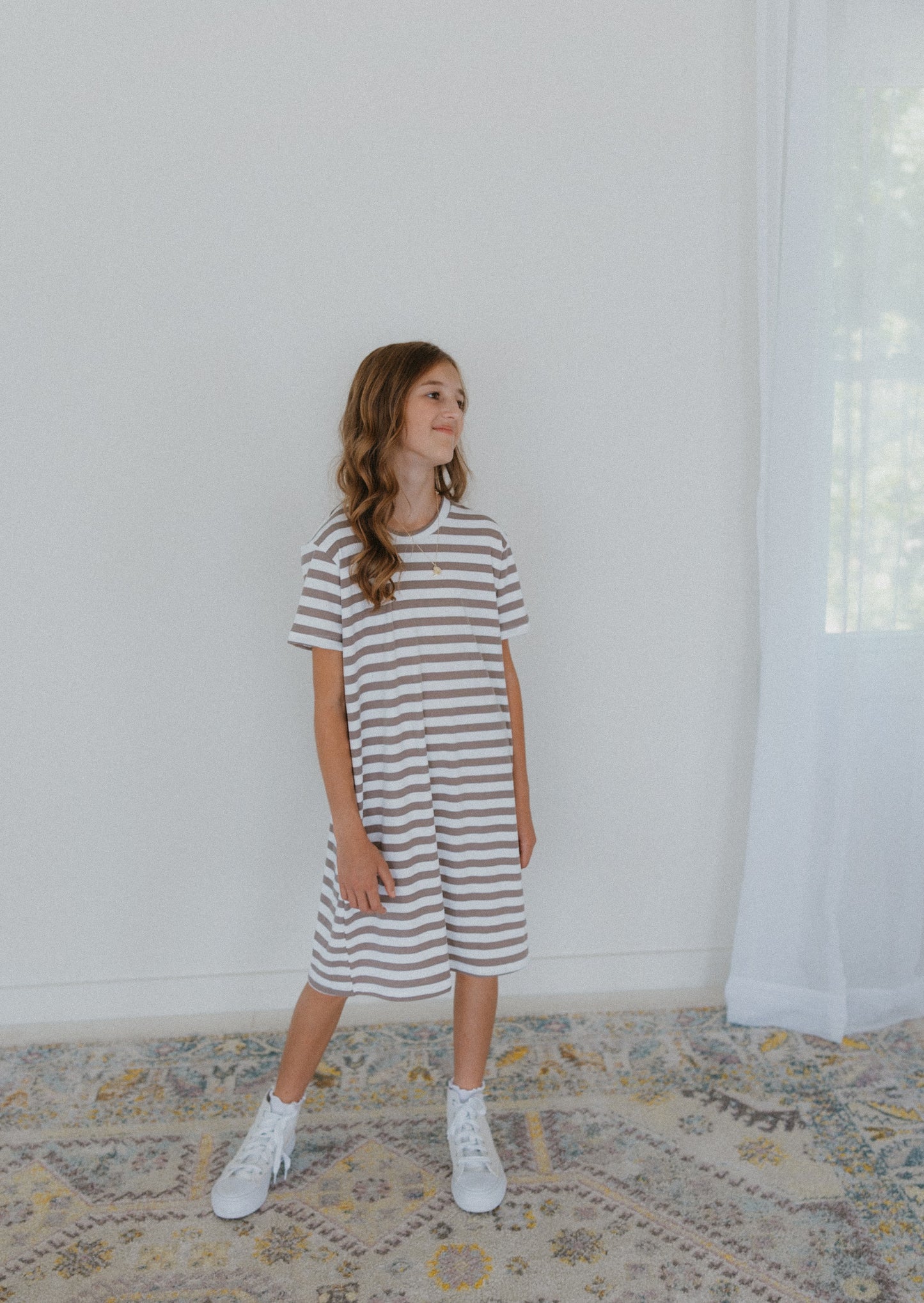 Striped Cocoa T-shirt Dress